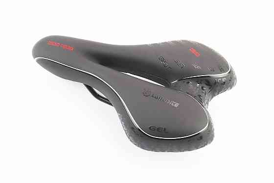 Сидіння MTB 270x160мм, чорно-біло-червоне "GEL" Київ