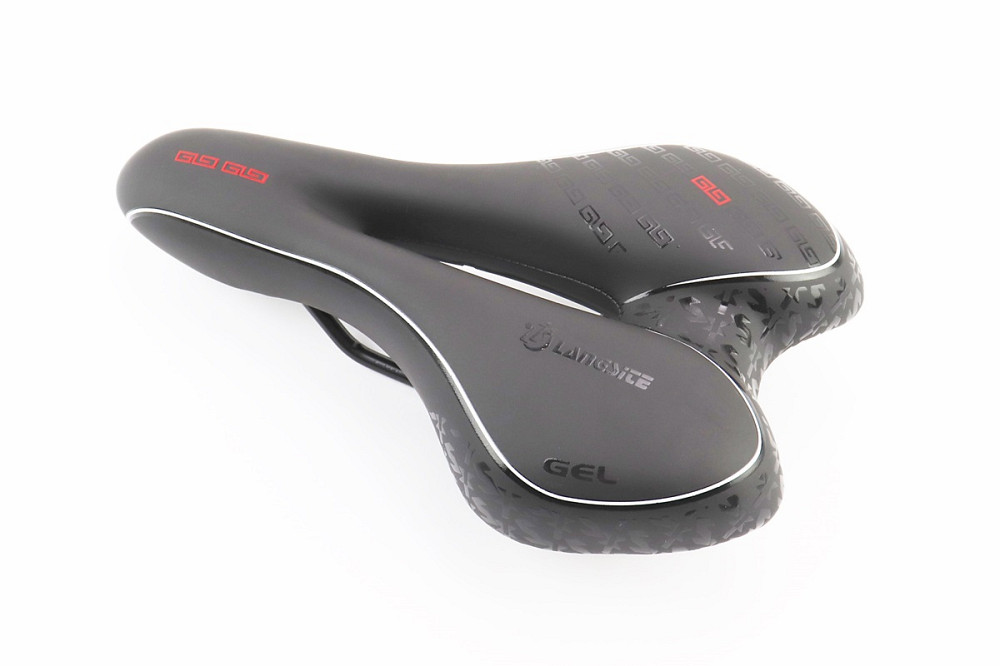 Сидіння MTB 270x160мм, чорно-біло-червоне "GEL" Київ - фото 1