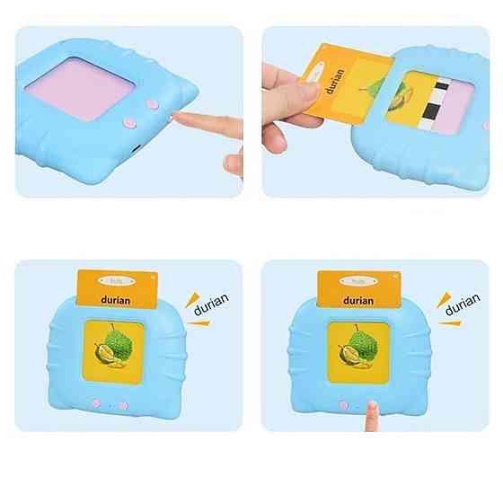 Интерактивный планшет для изучения английского языка + 112 карточек, Синий / Развивающие карточки для детей Киев