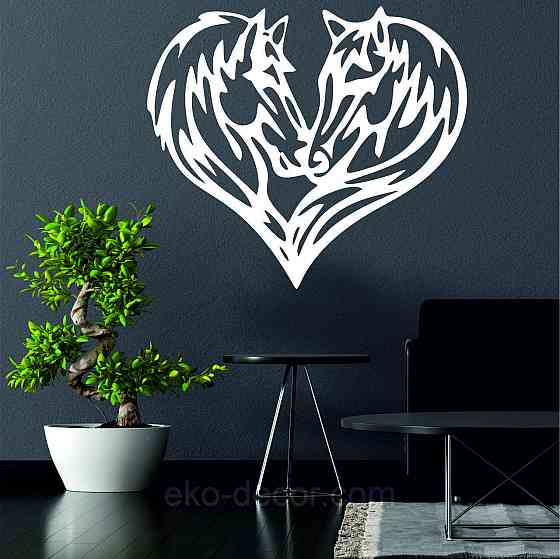 Декоративное настенное Панно «Кони», Декор на стену 90*80 см, Белый Киев