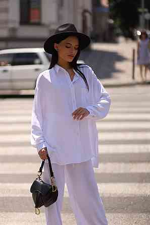 Костюм-трійка жіночий літній креп-жатка Білий XS-S Харків