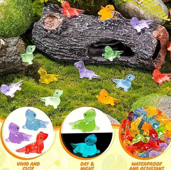 Мини ящерицы светящиеся в темноте 50 шт декоративные фигурки для аквариума террариума Киев