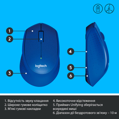 Мишка Logitech M330 Silent plus Blue (910-004910) Вінниця - фото 6