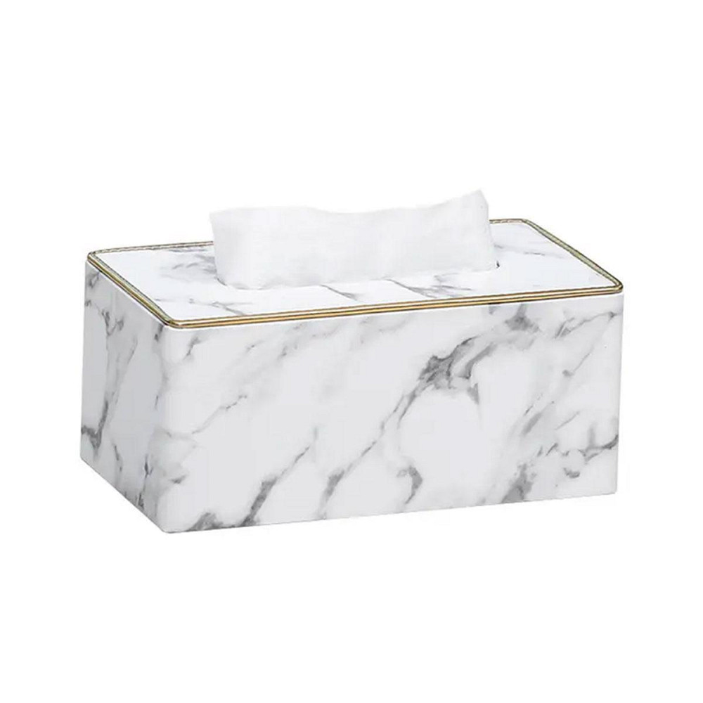 Салфетница из эко кожи 21.5х13х9 см для кафе и ресторанов Белый мрамор HP-3-202 Киев - изображение 1