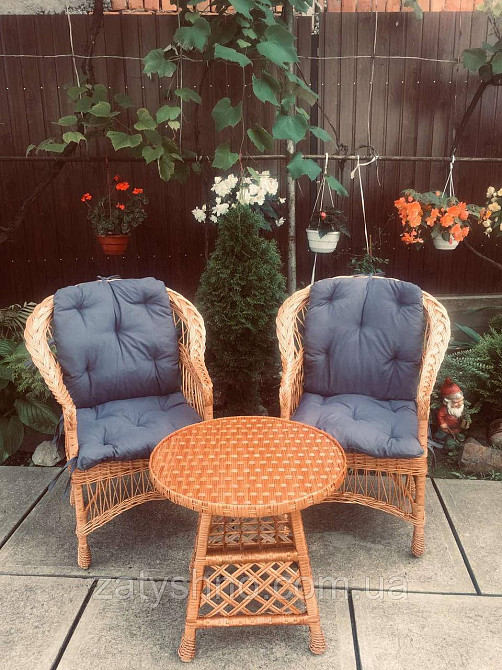 Столик та крісла для балкона з лози Київ - фото 2