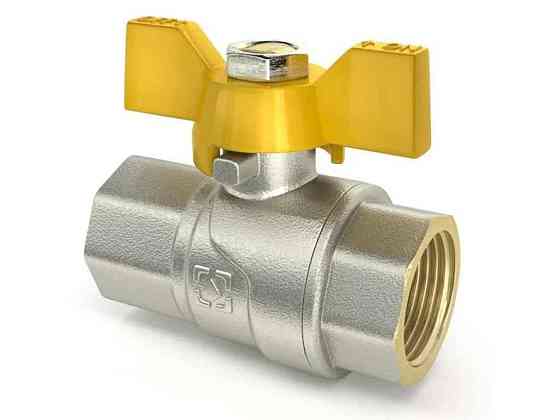 Кран шаровой 3/4 ВВ, DN20, PNG, GRDV021, CW617N, бабочка, GOLD ТМ RAFTEC Киев