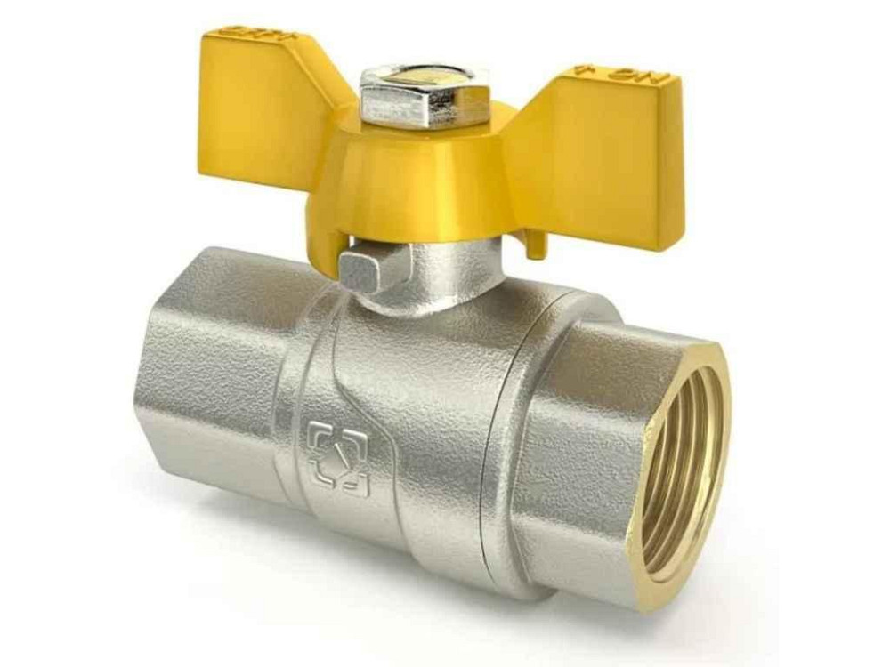 Кран шаровой 3/4 ВВ, DN20, PNG, GRDV021, CW617N, бабочка, GOLD ТМ RAFTEC Киев - изображение 1