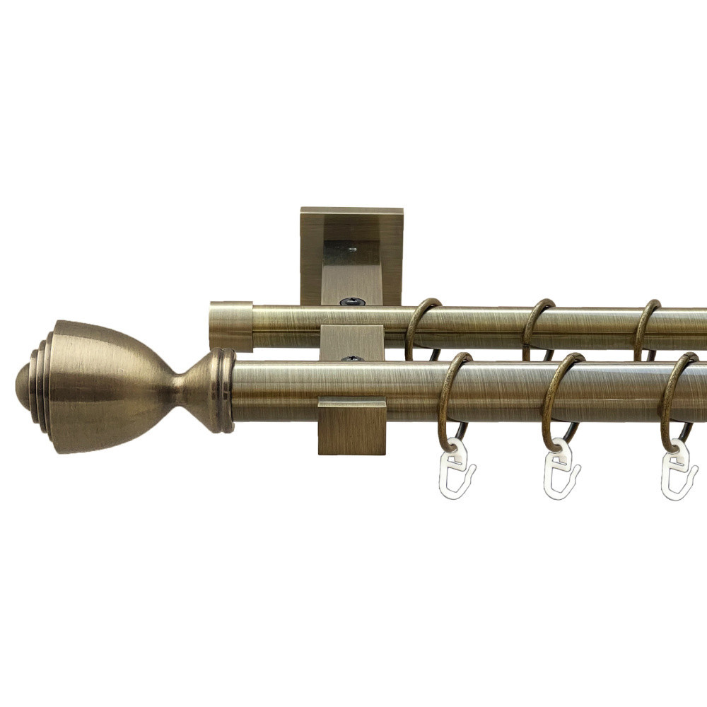 Карниз Orvit Палаціо металевий дворядний техно гладка труба кільце металеве Антик 25\19 мм 200 см Львов - изображение 1