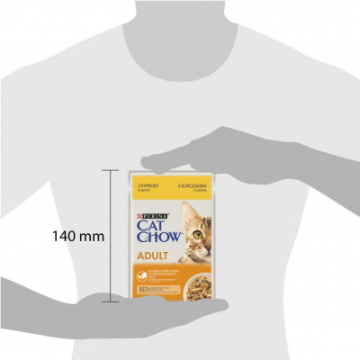 Вологий корм для кішок Purina Cat Chow Adult з куркою і кабачками в желе 85г (7613036595049) Вінниця - фото 2