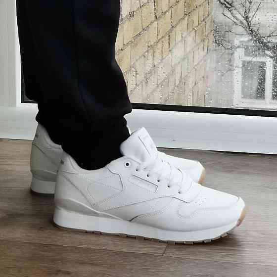Чоловічі Термо Кросівки Reebok Classic Білі Зимові Рибок Шкіряні (розміри: 40,41,42,43,44,45,46) Дніпро