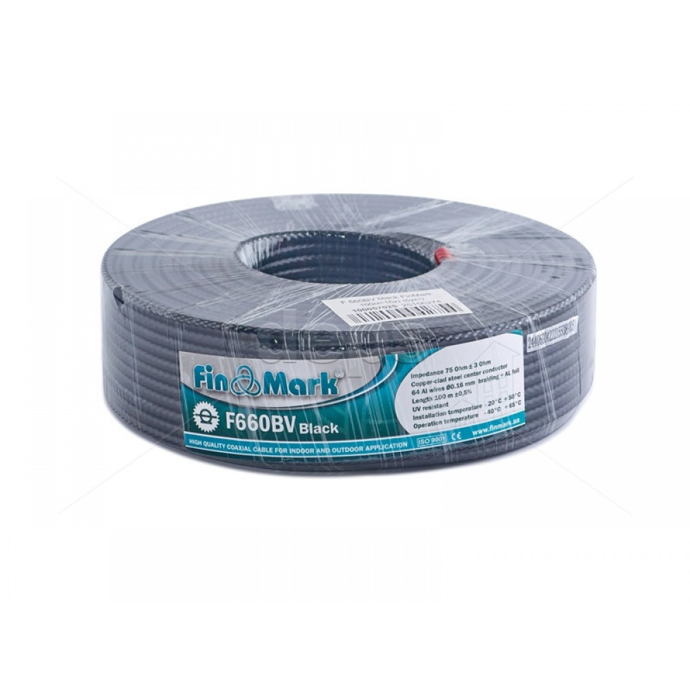 TV кабель FinMark 660BV, черный, 100 м Винница - изображение 1