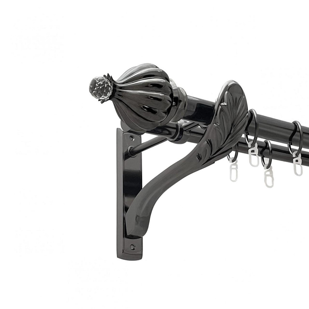 Карниз Orvit Таджа-Кристал металевий дворядний ретро гладка труба кільце металеве Онікс 25\19 мм 300 см (00-00021526) Львів - фото 1