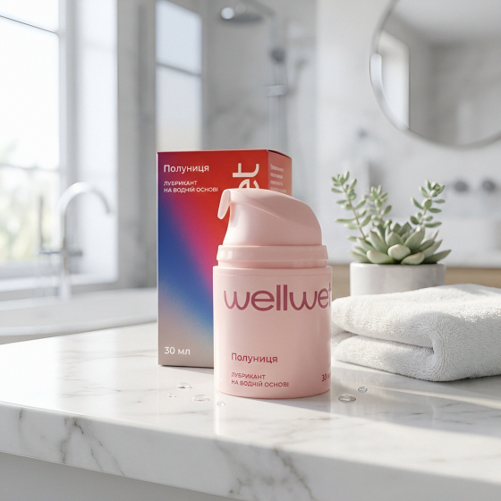 Оральний лубрикант зі смаком Strawberry WellWet 30 мл Київ