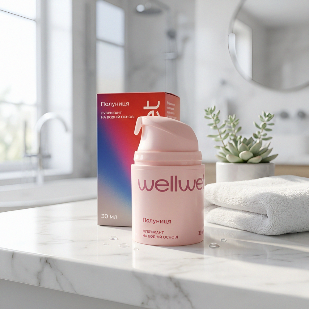 Оральний лубрикант зі смаком Strawberry WellWet 30 мл Київ - фото 3