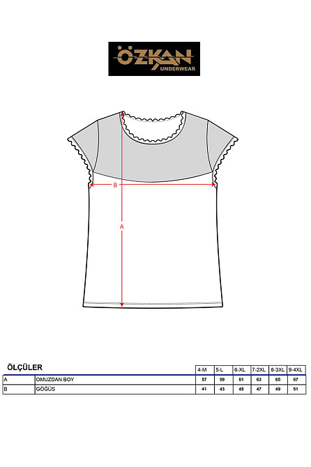 Футболка Ozkan з прозорим верхом, біл, чорн — Viscose 3XL Київ - фото 4