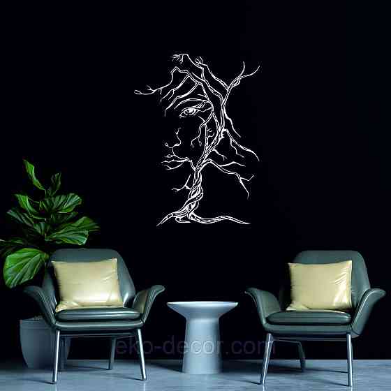 Декоративное настенное Панно «Дерево лицо» Декор на стену 90*65 см, Белый Киев