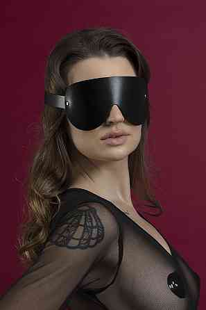 Маска на очі Feral Feelings - Blindfold Mask, натуральна шкіра, чорна Sex Aura Київ