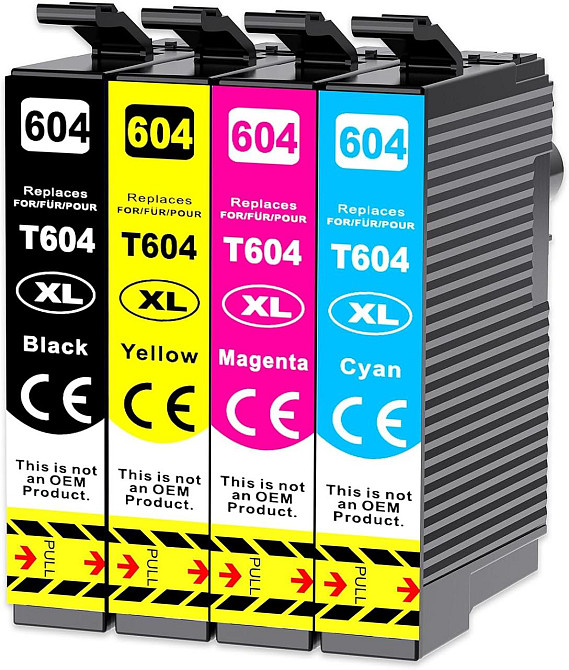 Картриджи совместимые T604XL (604XL) черный/голубой/пурпурный/желтый комплект 4 шт для Epson Киев - изображение 1