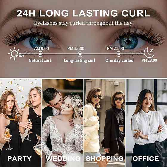 Електричні щипці для вій ZIOU BT-HEC01-WH Білий підігрів LED дисплей 4 режими USB-C гребінець 10с 24H стійкість захист від Київ