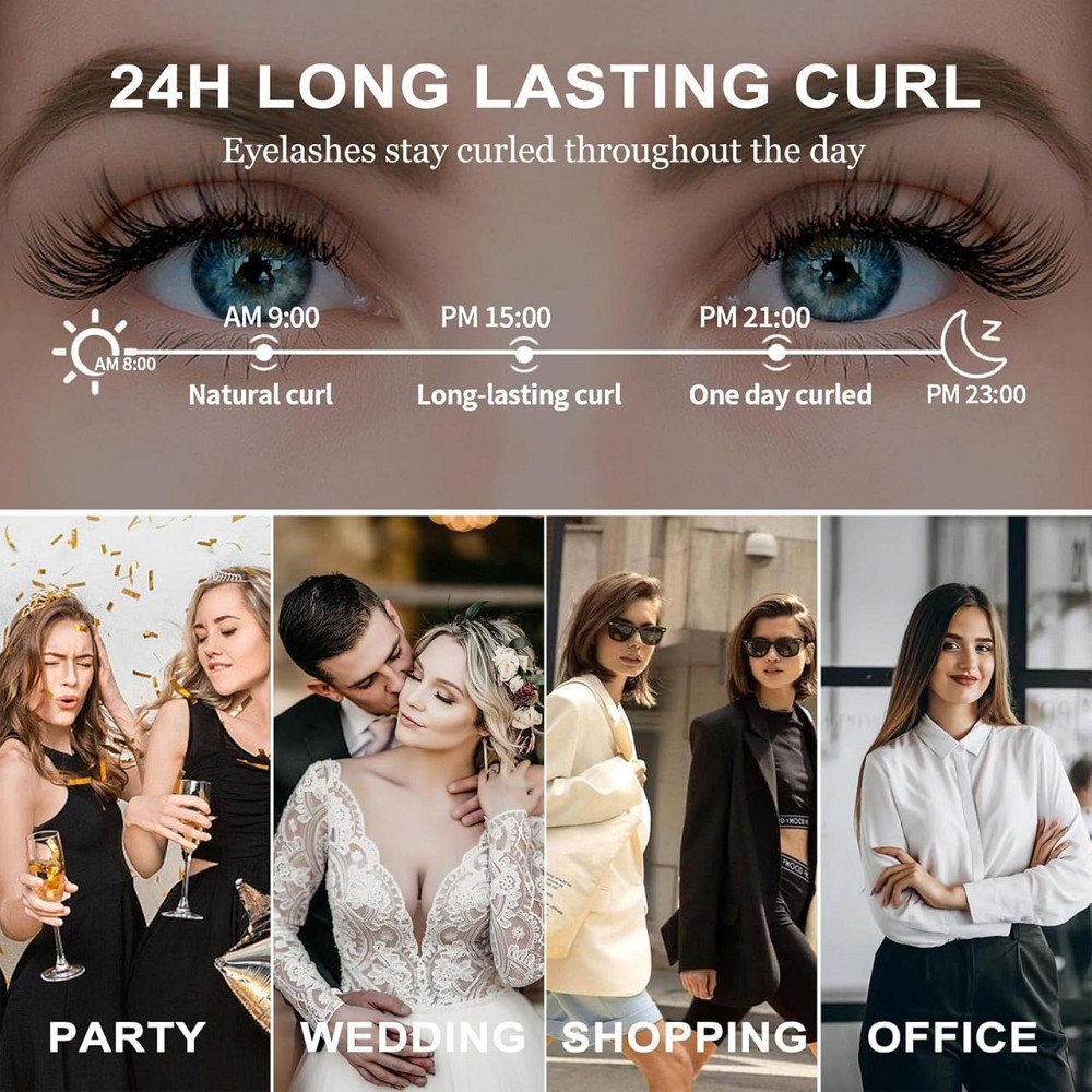 Електричні щипці для вій ZIOU BT-HEC01-WH Білий підігрів LED дисплей 4 режими USB-C гребінець 10с 24H стійкість захист від Київ - фото 5