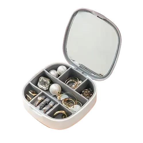 Маленькая дорожная шкатулка для украшений, мини-органайзер для украшений с зеркалом Коломия