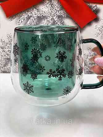 Кухоль чашка подвійне скло Olens "Зимове небо" 350 мл Ручне миття 102-1175 Київ