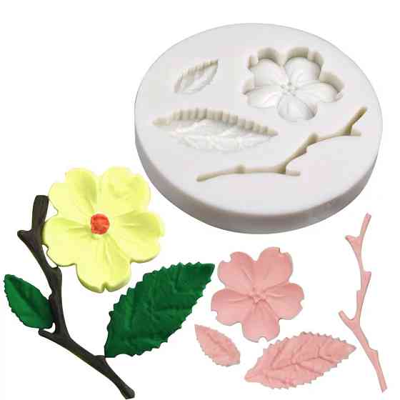 Молд силіконовий Квітка персика 59 мм сірий Київ