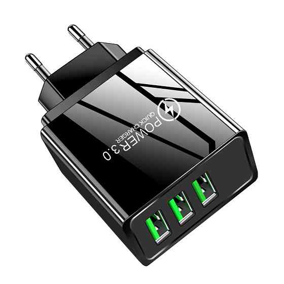 Зарядка 3x USB 15Вт 3.1А Quick Charge 3.0 AC Prof HJC-B05 Киев