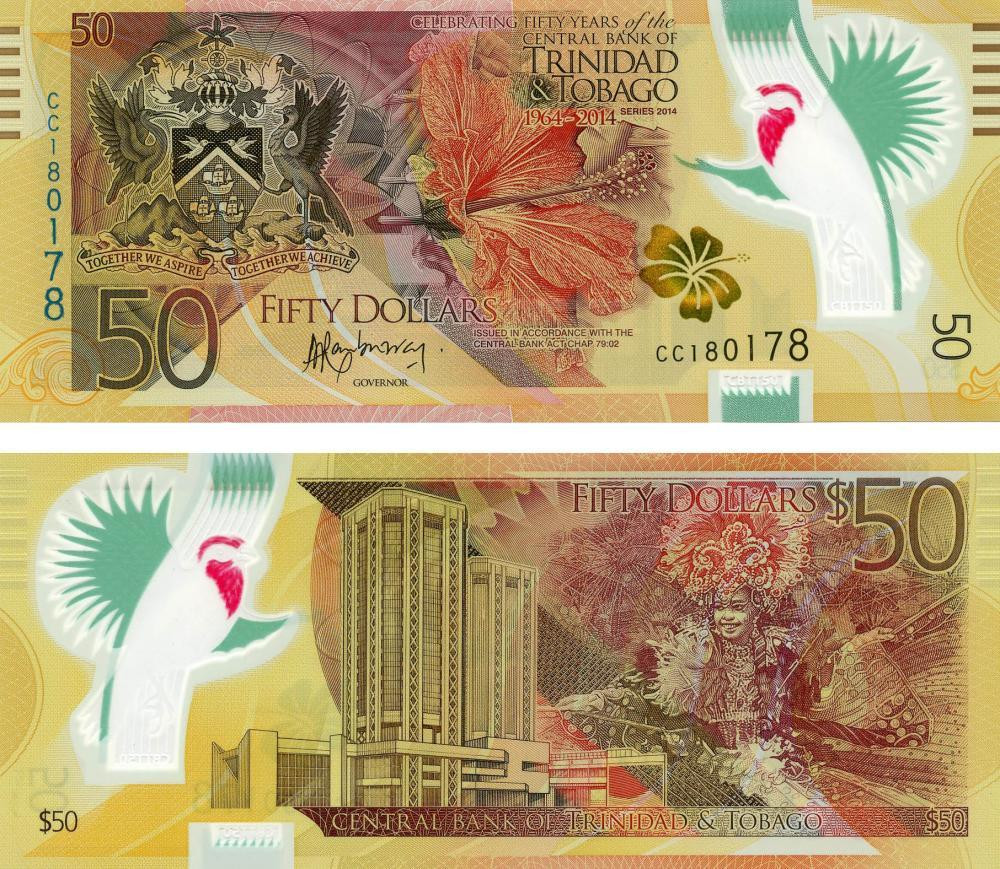 Тринідад та Тобаго /Тринидад и Тобаго /Trinidad and Tobago 50 Dollars 2015 Pick 54 UNC Commemorative Полтава - изображение 1