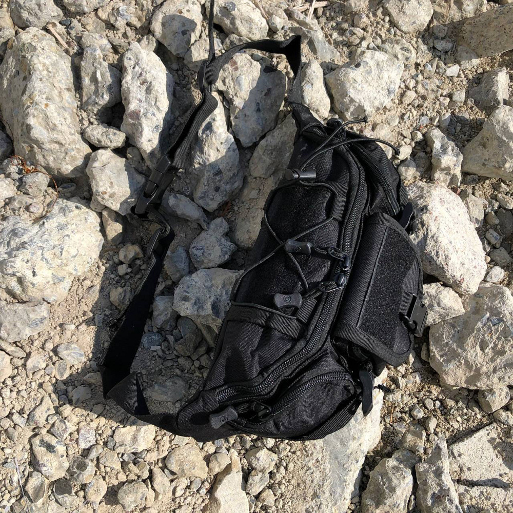 Чорна сумка чоловіча тактична нагрудна, Нагрудна чоловіча сумка тактична чорна ЗСУ EZ-28 Львів - фото 16