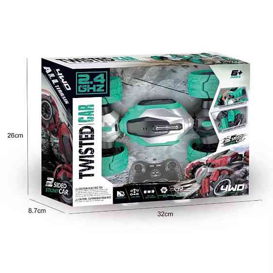 Машинка трансформер-перевертыш на радиоуправлении с торсионной подвеской ,зелёная Каменец-Подольский