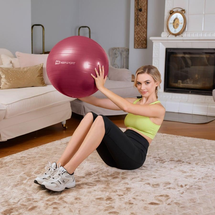 Фитбол Hop-Sport 45см HS-R045YB сливовый + насос Киев - изображение 4