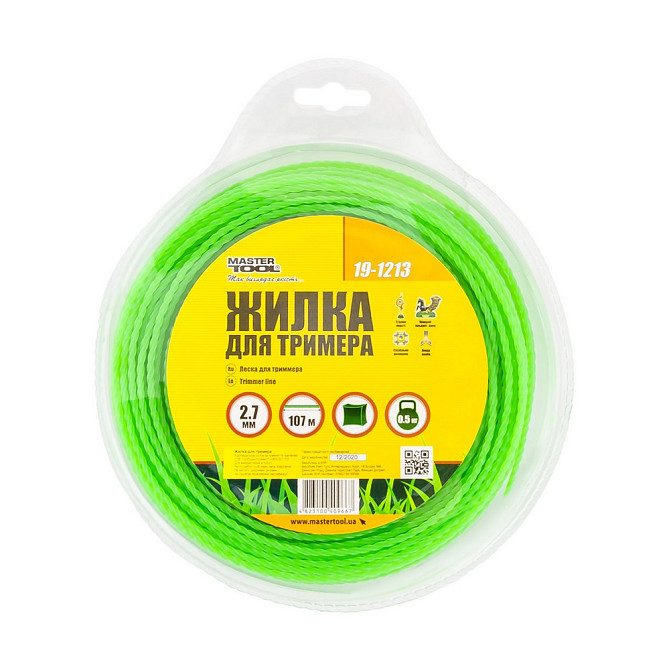 Жилка для тримера MASTERTOOL КВАДРАТ КРУЧЕНИЙ 2,70 мм 107 м блістер 19-1213 Коломия - фото 4