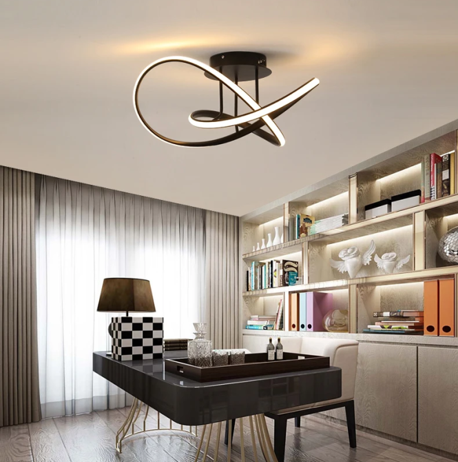 Люстра світлодіодна стельова PJ866 (Чорний) 60см Вінниця - фото 6