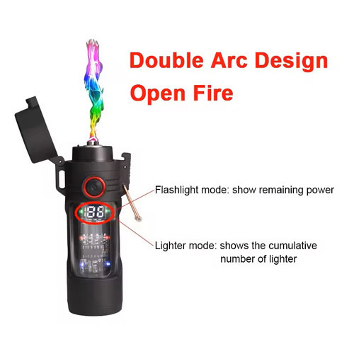 Ліхтар запальничка Multifunctional D66 LCD Type-C (3+1 режими) Вінниця - фото 7