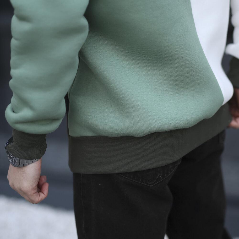 Молочное худи с цветными вставками мужское Pobedov 1touch. Худи мужское зима Киев - изображение 9