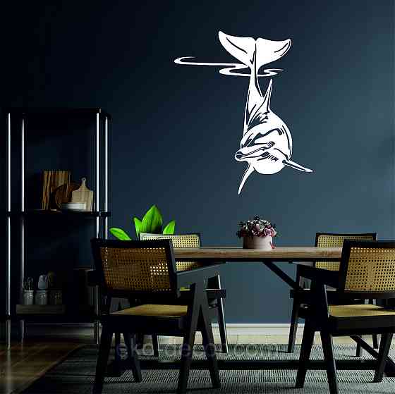 Декоративное настенное Панно «Дельфин» Декор на стену 110*94 см, Белый Киев