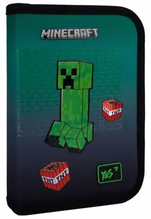 Пенал твердий "YES"  533633 одинарний з двома клапанами HP-04 Minecraft Icons, шт Київ