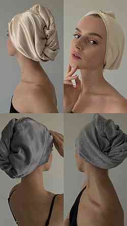 LUM Шовковий двосторонній рушник-тюрбан колір Білий Дніпро