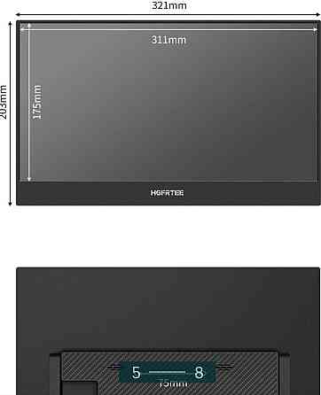 Монитор Портативный: 4K 3840*2160p UHD , ADS -IDS (100%DSI- P3) 14