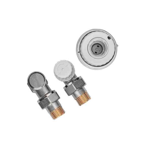 Комплект для підключення радіатора Koer SET-23 - 1/2'' кутовий з термоголовкою, клікове кріплення (KR5284) Київ