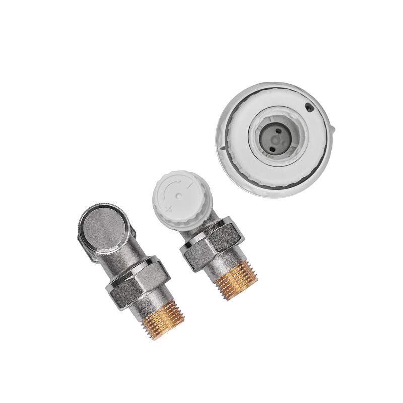 Комплект для подключения радиатора Koer SET-23 - 1/2'' угловой с термоголовкой, кликовый крепеж (KR5284) Киев - изображение 4