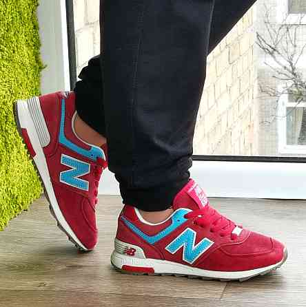 Красные Кроссовки New Balance 574 Женские Мужские Замшевые Бордовые Нью Баланс (размеры: 36,37,38,39,40) Днепр