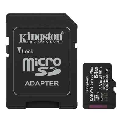 Карта памяти Kingston 64GB microSDXC class 10 UHS-I V10 A1 Canvas Select Plus (SDCS3/64GB) Винница