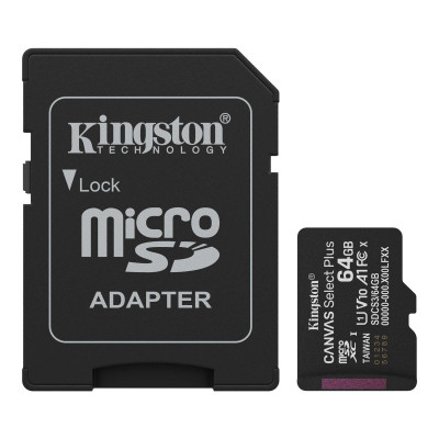 Карта памяти Kingston 64GB microSDXC class 10 UHS-I V10 A1 Canvas Select Plus (SDCS3/64GB) Винница - изображение 1