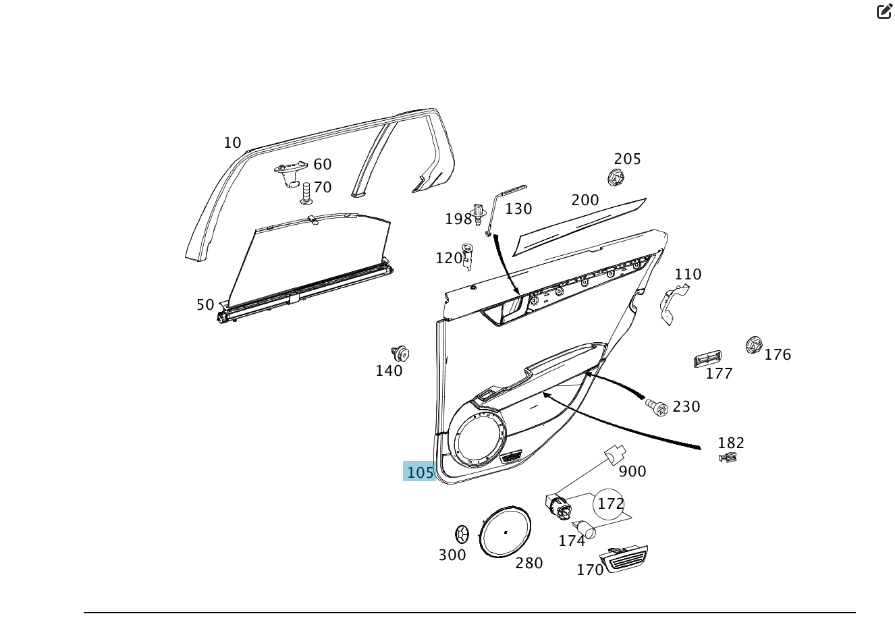 Mercedes-Benz  A2047302462 7H23 Карта чорно-сіра задніх лівих дверей C-Class W204 C-Class Estate S204 Одесса - изображение 2