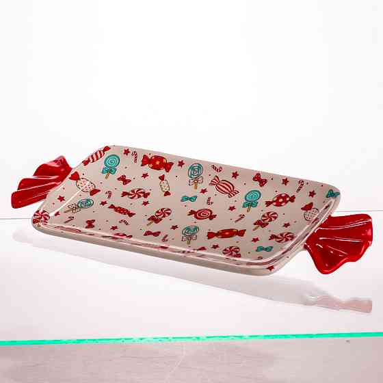 Блюдо сервірувальне Merry Christmas 35×12.5 (см) прямокутне з ручками з порцеляни CR-1-29 Коломыя