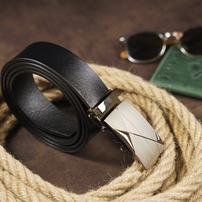 Ремень Vintage Мужской с пряжкой автомат диагональ Черный (20252) Винница - изображение 8