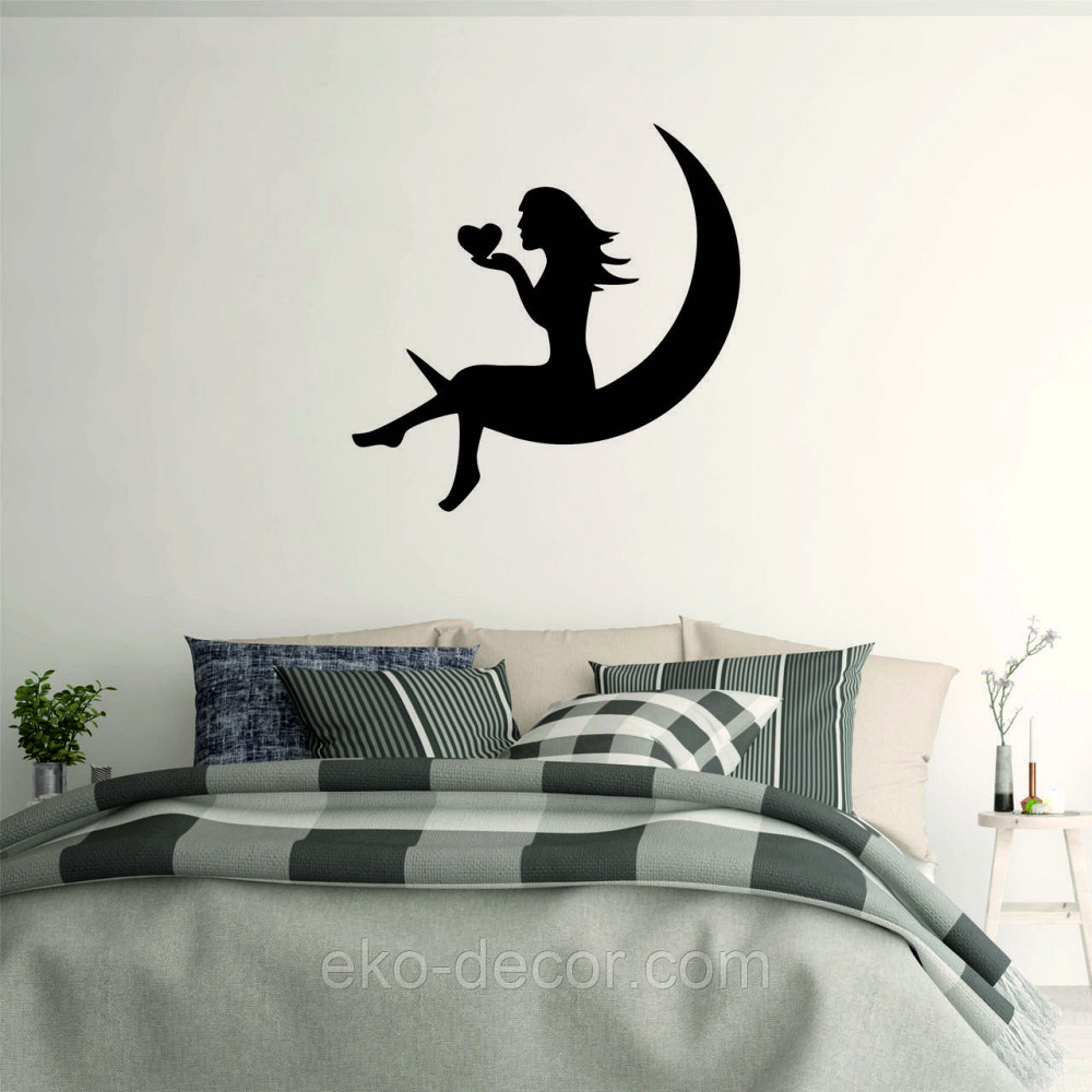 Декоративне настінне 3D Панно «Дівчина на місяць», Декор на стіну з об'ємом Київ - фото 2