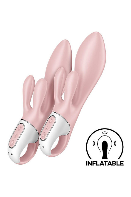 Надувной вибратор-кролик Satisfyer Air Pump Bunny 3 розовый Sex Aura Киев - изображение 5